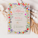 Search for bright flowers invitations Modern chic boho flowers