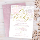 Search for pink winter wonderland baby shower invitations A little snowflake