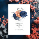 Search for navy blue peach wedding invitations Roses