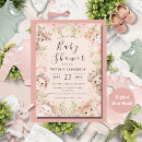 Search for watercolor woodland animals baby shower invitations Pink