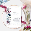 Search for burgundy and blue wedding invitations Watercolor floral