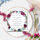Search for floral wreath wedding invitations Burgundy