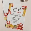 Search for mardi gras crawfish invitations Watercolor