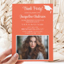 Search for orange and white graduation invitations High school graduate