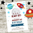 Search for space 1st birthday invitations Galaxy
