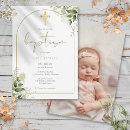 Search for rustic greenery christening invitations Christian