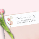 Search for pink tulip return address labels Modern