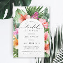 Search for tropical floral bridal shower invitations Hibiscus palms ginger flowers