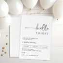 Search for black 30th invitations Typography
