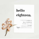Search for black and white 18th birthday invitations Typography