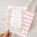 Search for pastel pink baby girl shower invitations Watercolor flowers