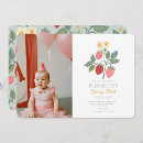 Search for pink strawberry invitations Baby girl