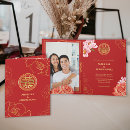 Search for modern chinese wedding invitations Red and gold