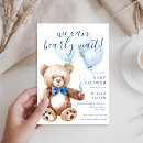 Search for bear baby shower invitations Blue