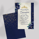 Search for blue gold quinceanera invitations Tiara