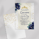 Search for blue gold quinceanera invitations Tiara