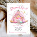 Search for tent birthday invitations Slumber party