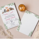 Search for woodland animals invitations Watercolor greenery