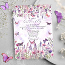 Search for pink and purple butterfly baby shower invitations Whimsical