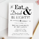 Search for black and white 80th invitations Fun