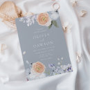 Search for dusty blue and peach wedding invitations Modern