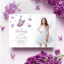 Search for butterfly photo invitations Lavender