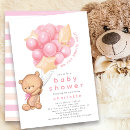 Search for whimsical baby girl shower invitations Teddy bear