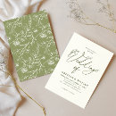 Search for line art wedding invitations Sage green