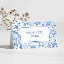 Search for blue and white place cards Chinoiserie