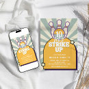 Search for boys bowling party invitations Retro