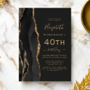 Search for faux gold glitter invitations Black