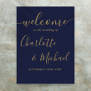 Search for navy blue gold welcome wedding signs Elegant