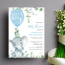 Search for blue elephant invitations It's a boy