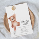 Search for brown and blue baby shower invitations We can bearly wait
