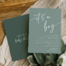 Search for its a boy invitations Sage green