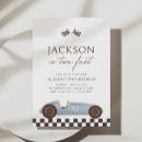 Search for blue race car invitations Checkers