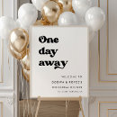 Search for one day away rehearsal dinner signs Black and white