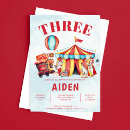 Search for circus 3rd birthday invitations Party