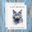 Search for cat lady birthday cards Watercolor
