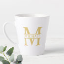 Search for gold monogram mugs Initial