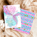 Search for mermaid girl birthday invitations Splish splash