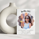 Search for flower on white birthday invitations Modern