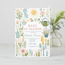 Search for colourful flowers baby shower invitations Baby in bloom