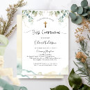 Search for elegant watercolor first communion invitations Greenery