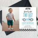 Search for chequered flag birthday invitations Two fast