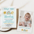 Search for mr onederful 1st birthday invitations Boho