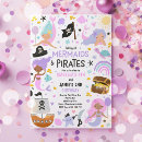 Search for sibling joint birthday invitations Mermaid and pirate birthday