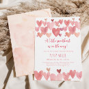 Search for little sweetheart baby shower invitations Watercolor hearts