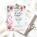 Search for tropical flamingo invitations Watercolor pink flamingo