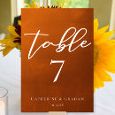 Search for autumn numbers wedding table cards Terracotta